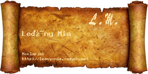 Leány Mia névjegykártya